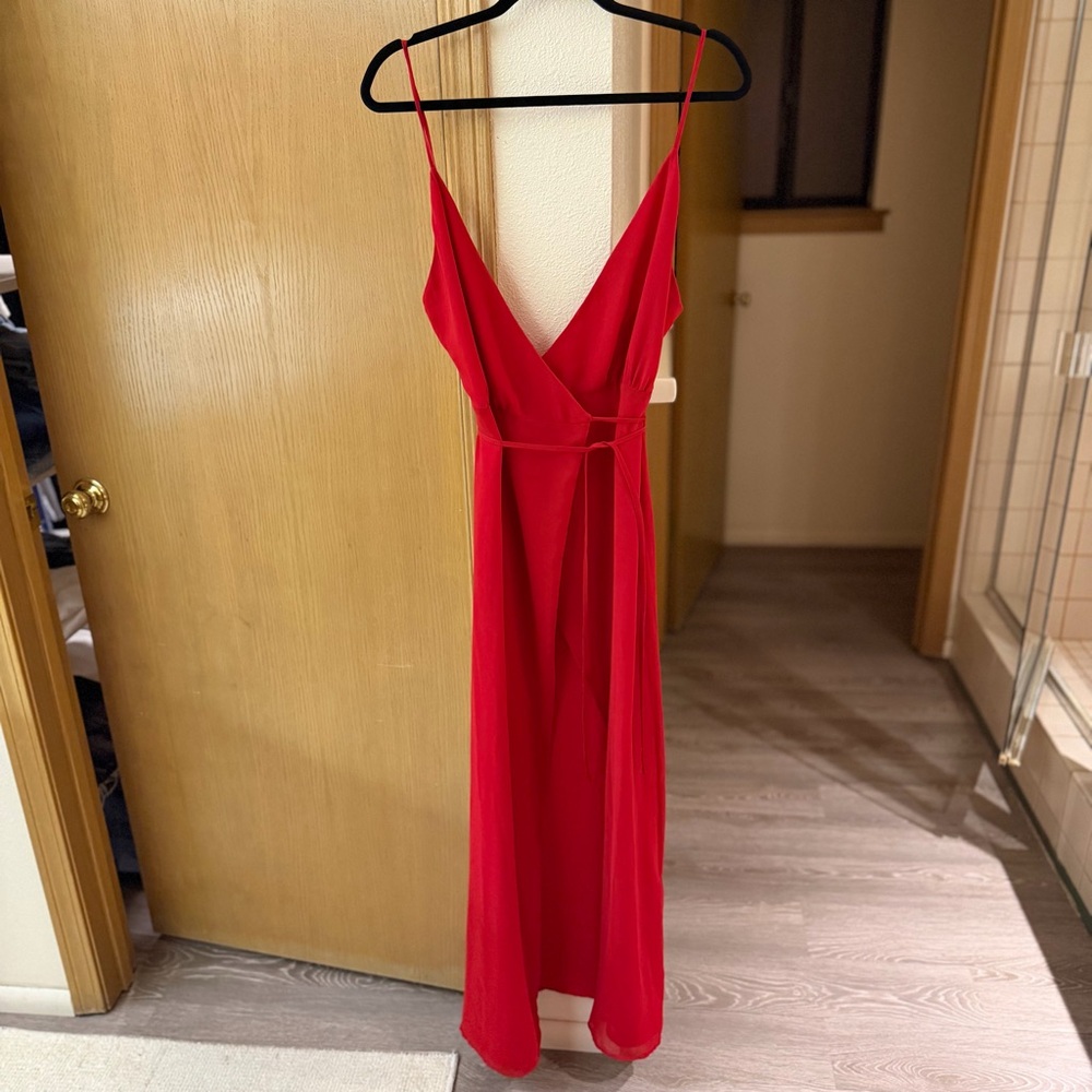 Privacy Please Red Backless Dress